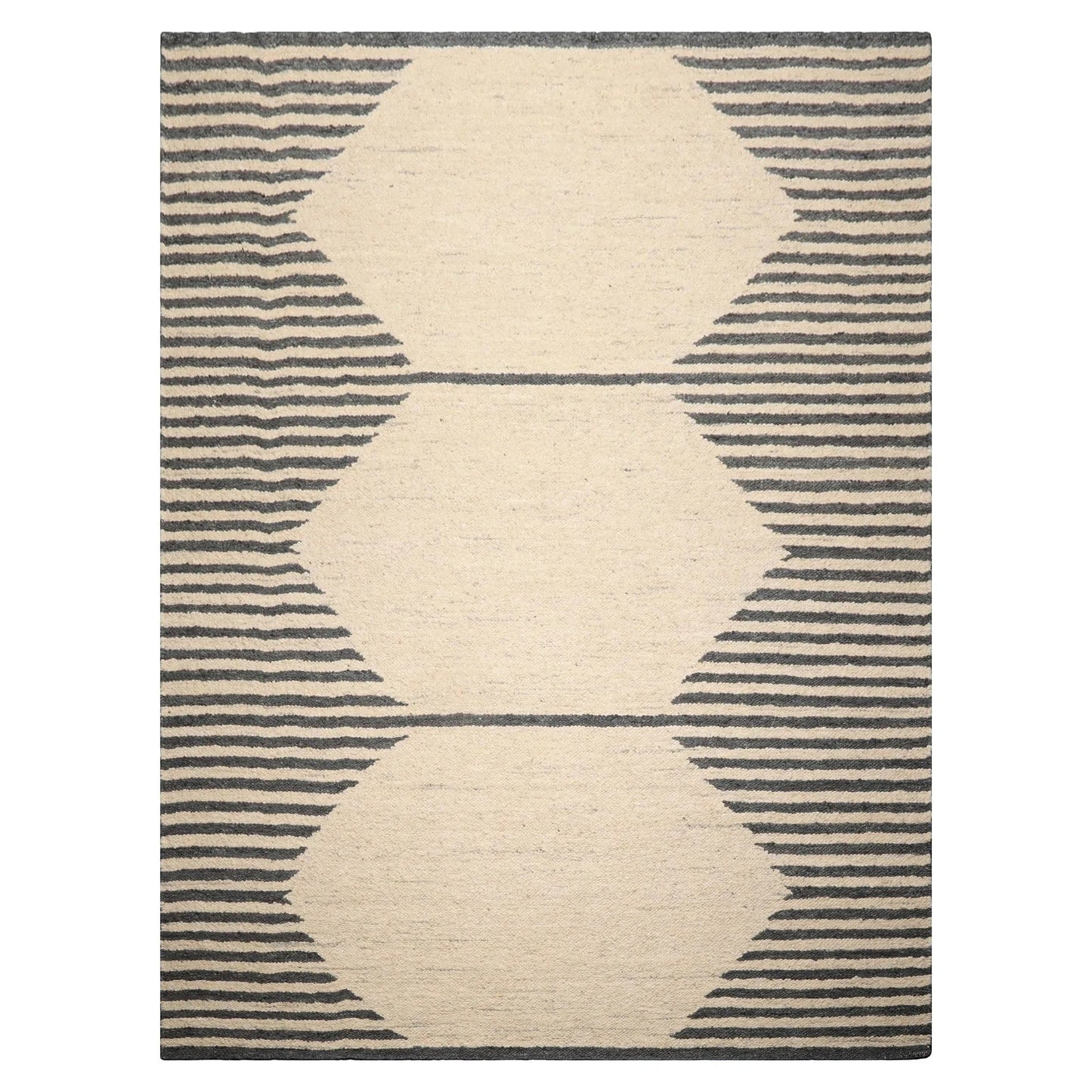 LoomBloom Multi Sizes Oatmeal Hand Woven Flatweave Contemporary Geometric Wool Oriental Area Rug
