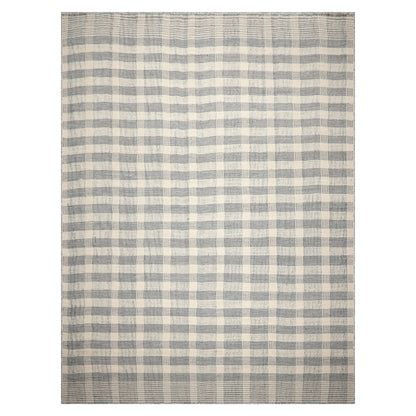 LoomBloom Plaid  Multi Sizes Ivory Hand Woven Flatweave Modern Wool Oriental Area Rug