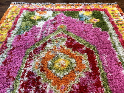 Colorful Shag Rug 8x10, Fuchsia and Multicolor