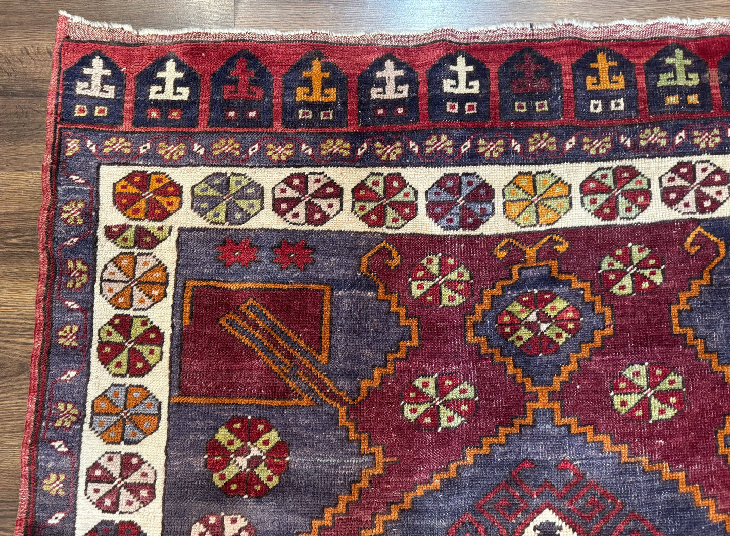 Turkish Kazak Rug 5x7, Geometric
