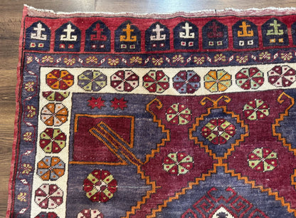Turkish Kazak Rug 5x7, Geometric