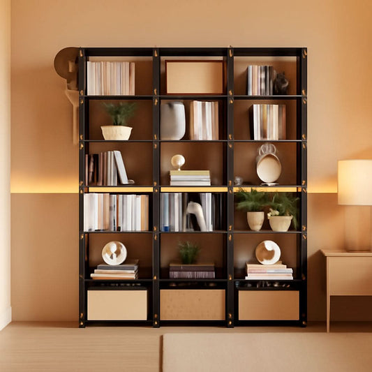 18 Cube Black Durable Bookcase With Storage Organizer