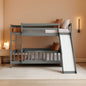 Twin Metal Bunk Bed Frame Black With Convertible Ladder