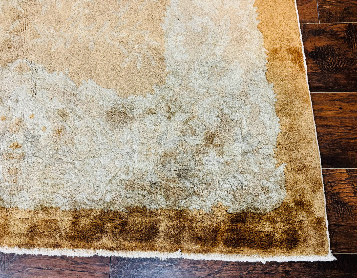 Chinese Peking Rug 5x7, Golden-Tan, Vintage Chinese Wool Carpet