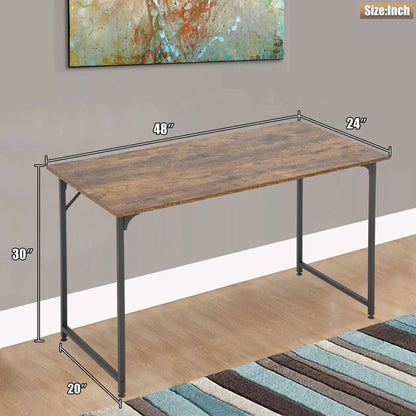 48 Inch Modern Black Computer Desk For Small Spaces