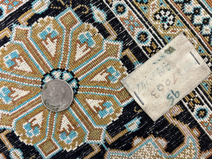 Wonderful Persian Silk Rug 5x7, Birds Floral Vases, Red, Hand Knotted Silk Fine Oriental Carpet, Handmade Vintage, Persian Qum Rug, 400 KPSI