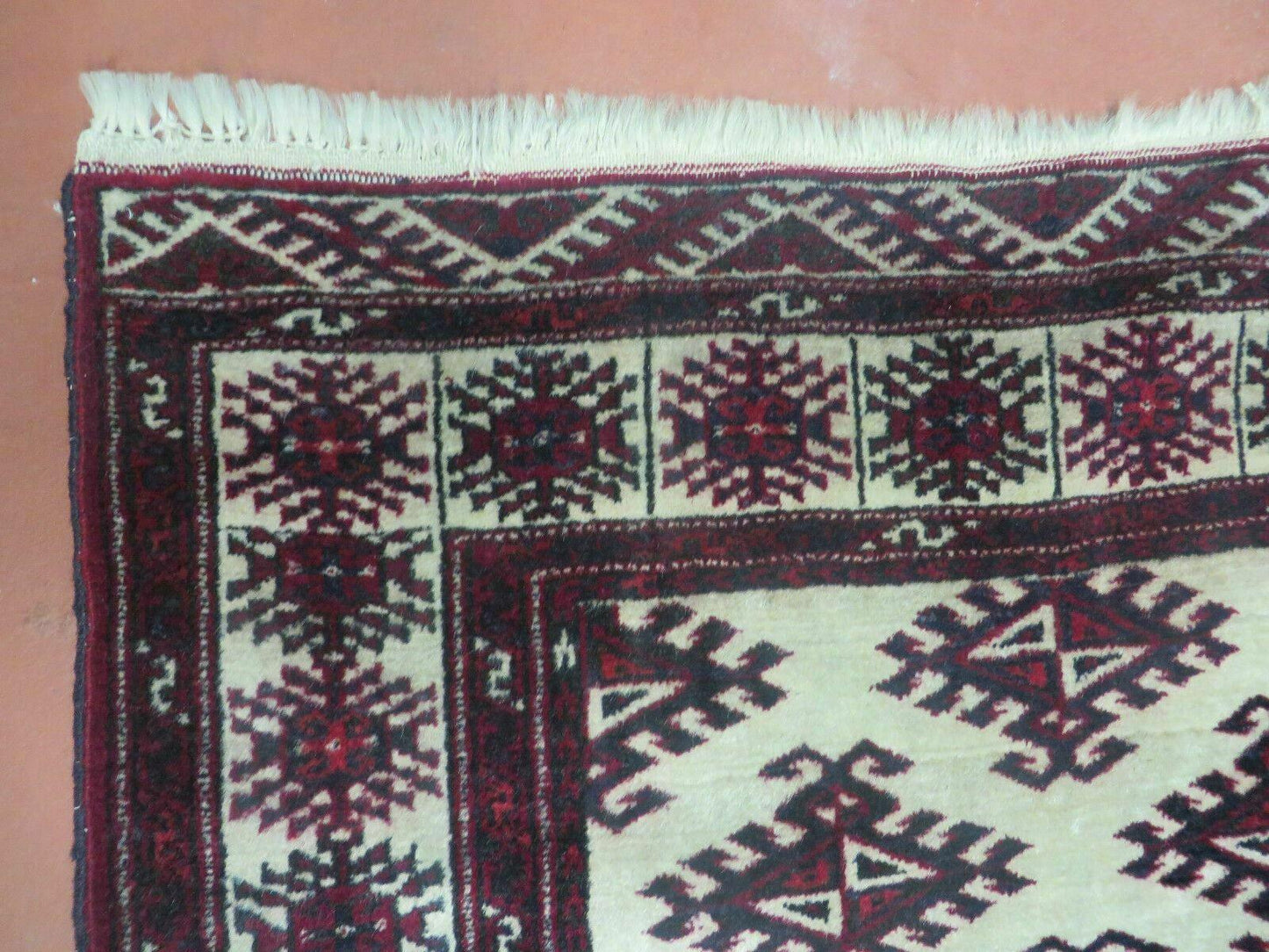 3' X 3' Vintage Handmade Turkoman Bokhara Yamud Wool Rug Nice