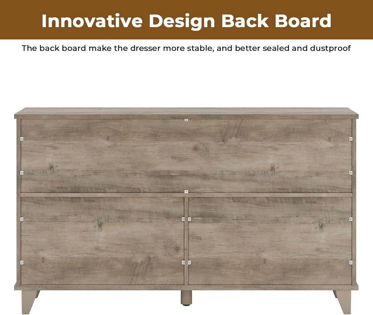 Six Drawer Dresser Rustic Oakwood Sliding BarnDoor