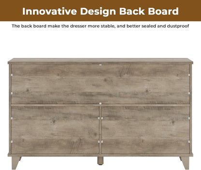 Six Drawer Dresser Rustic Oakwood Sliding BarnDoor