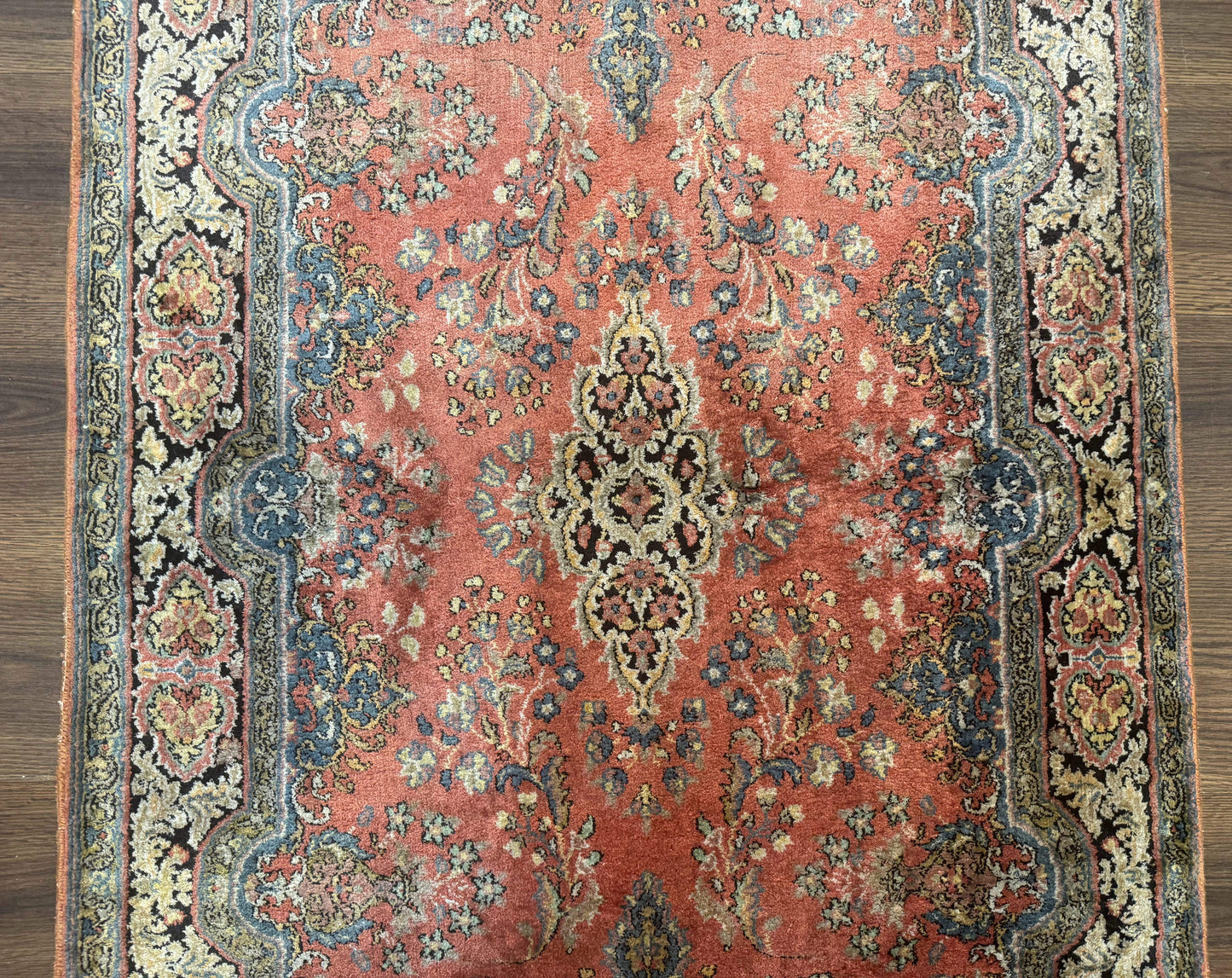 Indian Kashmiri Silk Rug 3x5, Fine 260 KPSI, Hand Knotted