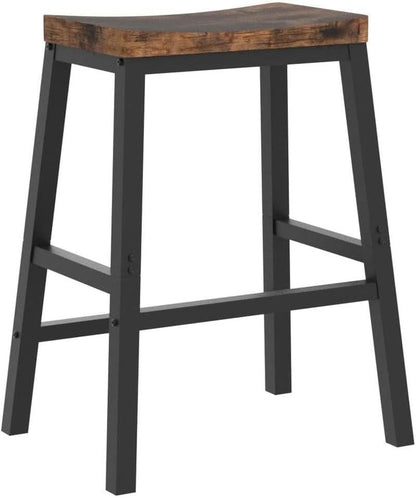 Bar Stools Set Of 2 23.6in Rustic Brown Kitchen Counter