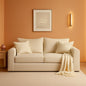Corduroy Convertible Sofa Bed Three In One BeigeTone Sleeper