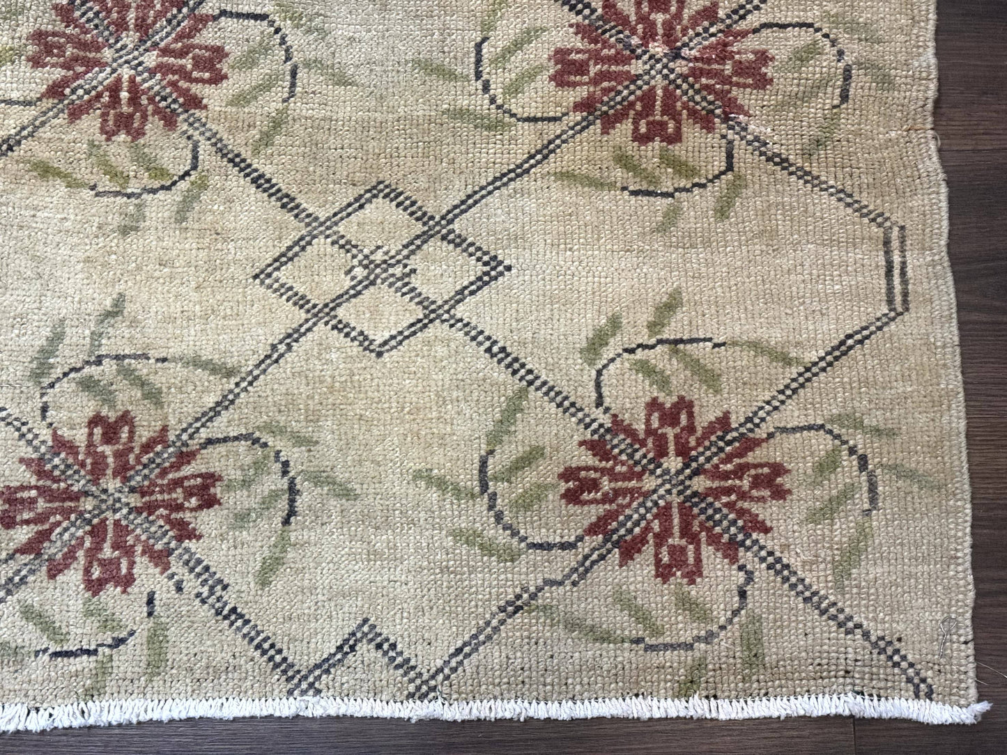 Turkish Rug 5x6, Oushak Carpet, Beige