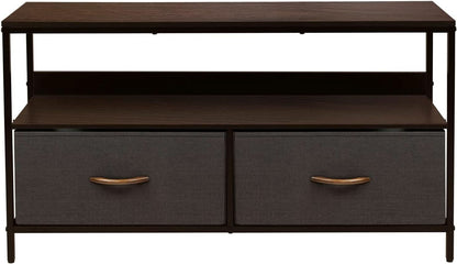 Dresser Style TV Stand With Two Drawers And Wood Top