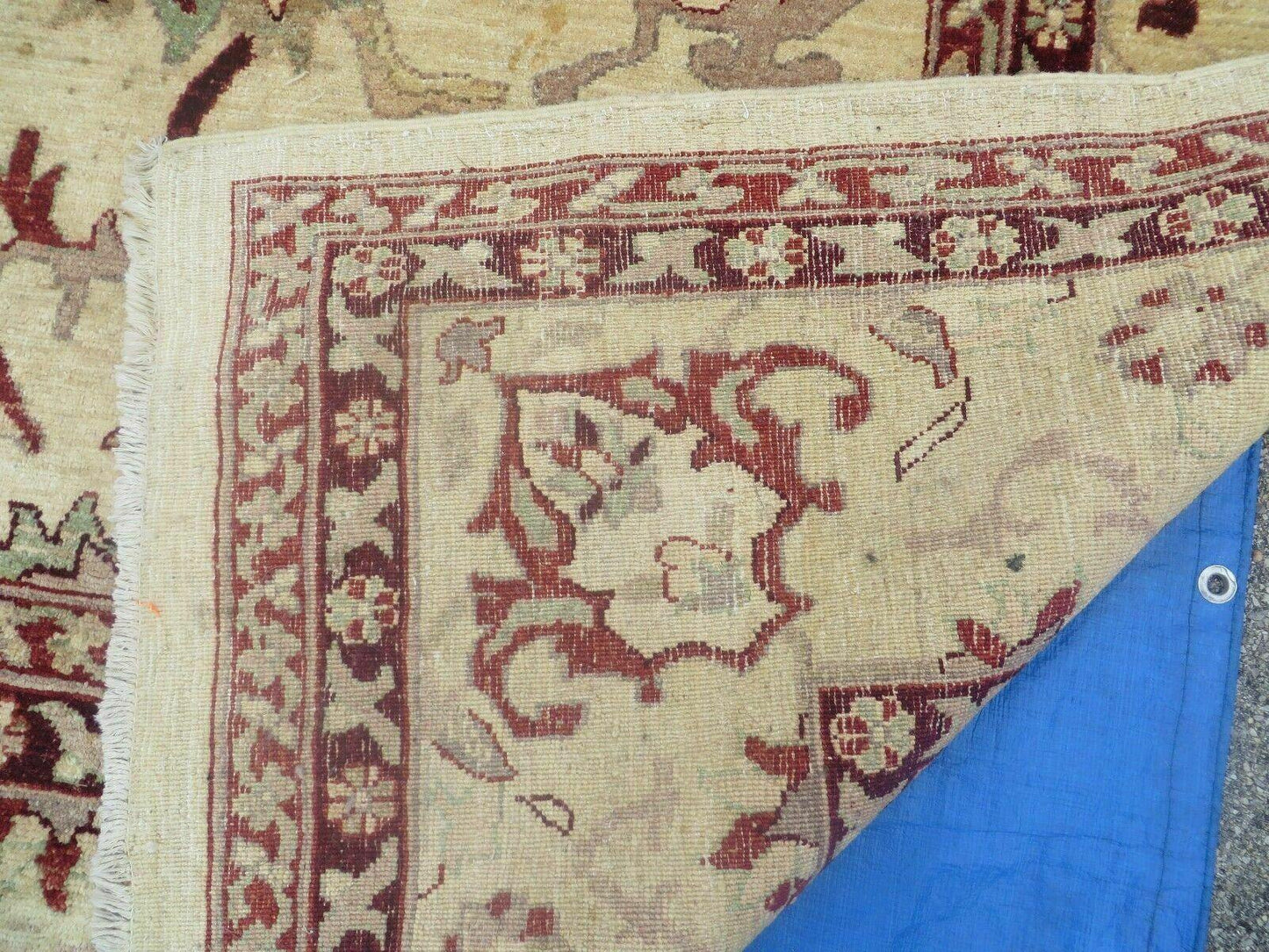 10' X 14' Vintage Hand Knotted Made Indian Agra Wool Rug Vegetable Dyes