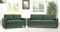 Green Mid Century Modern Couch and Loveseat Set for Small Spaces