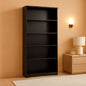 Tall Five Shelf Bookcase Espresso Oak For Living Room
