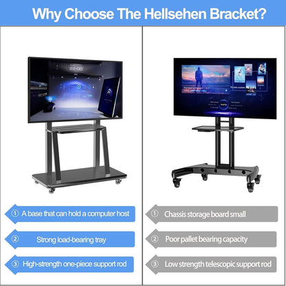 Mobile Tv Cart On Wheels For 42 To 100 Inch Screens