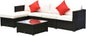 Six Piece Outdoor Wicker Sectional Sofa Set with Ottoman
