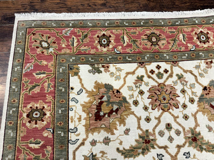 Flatweave Soumak Rug 6x9, Nourison Rug, Wool Handmade, Floral, Ivory