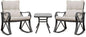 Three Piece Outdoor Bistro Set with Rocking Chairs
