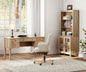 Oak Distressed Farmhouse Office Desk System Bookcase
