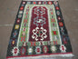 3' 8" X 5' Vintage Turkish Kilim Handmade Flat Weave Wool Rug Veg Dyes