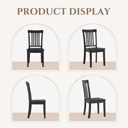 Wooden Windsor Dining Chairs Set Of 6 Dark Brown With Spindle Back