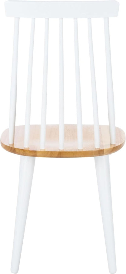 Farmhouse Spindle Back Side Chair White Natural Dining Room
