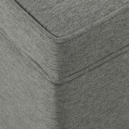 24 Inch Gray Fabric Hidden Storage Ottoman With Hinged Lid