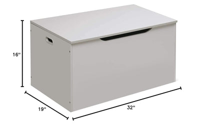 White Toy Storage Chest Bench FourCubicFeet FlipTopLid