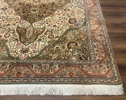 Turkish Sivas Rug 6x9, Floral Medallion, Vintage Handmade Wool Carpet
