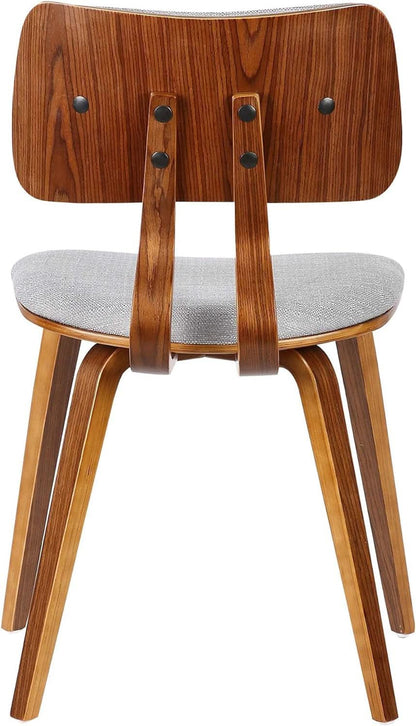 Jaguar Mid Century Modern Dining Chair Grey Fabric Walnut