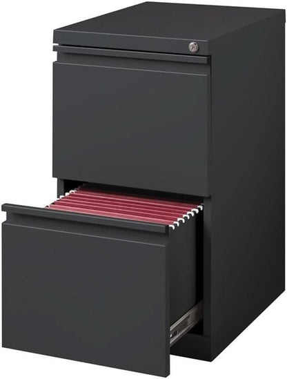 Two Drawer 27.75in Charcoal Metal Filing Cabinet Lockable