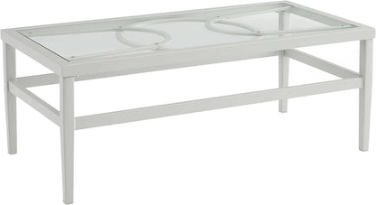 2 Piece Outdoor Coffee Table And Loveseat Set Gray Frame Creme Cushions