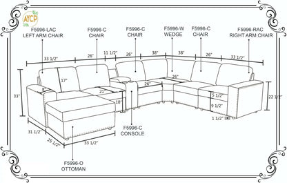 Flannel Modular Sectional Sofa With USB Ports Grey