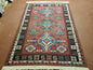 4' X 6' Vintage Russian Kilim Handmade Caucasian Soumak Flat Weave Wool Rug