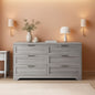 Wash Grey Six Drawer Contemporary Hardwood Dresser