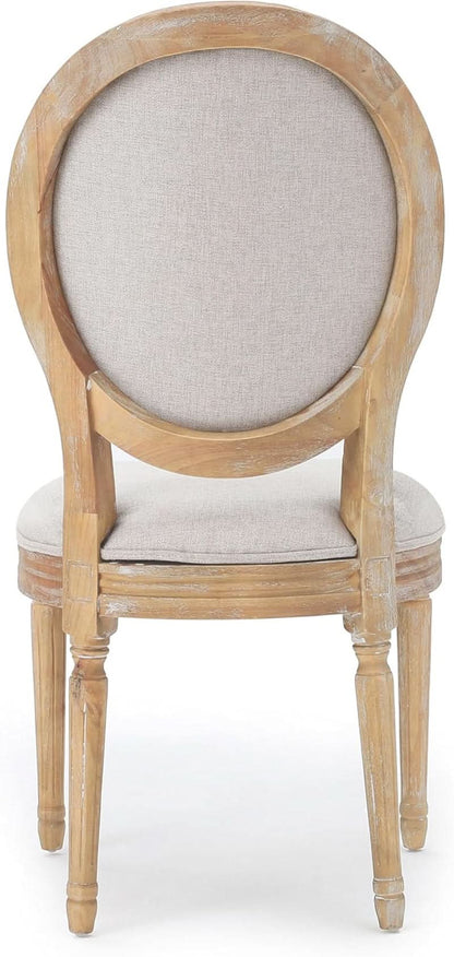 Phinnaeus Beige Polyester Fabric Dining Chairs Set Of 2