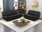 Black Leather Sofa Set With Loveseat For Living Room