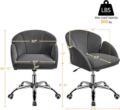 Dark Gray Desk Chair With Armrests For Home Office