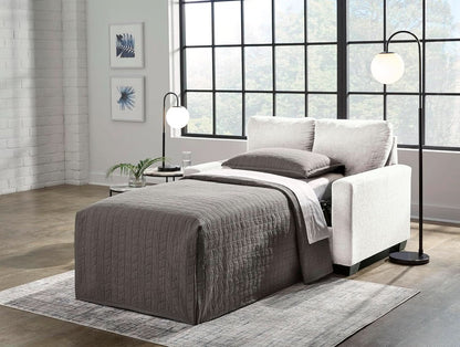Twin White Premium Ultra Vision Memory Foam Sofa Sleeper