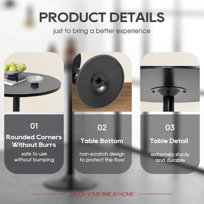 40 Inch Round Bistro Pub Table Industrial Grade MDF Top