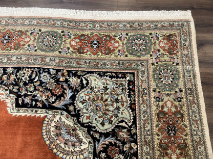 Persian Rug 11x13, Semi Open Field, Soft Wool Pile, Vintage Persian Carpet, Persian Tabriz Tabatabai