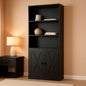 Industrial Black Floor Standing Bookcase With Doors