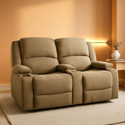 Powered Double RV Wall Hugger Recliner Sofa 67 Inch Oatmeal