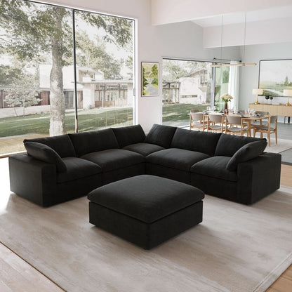 Black Storage Ottoman With Removable Cushion Covers