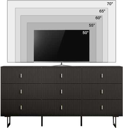 Matte Black Nine Drawer Organization Storage Cabinet