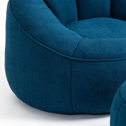 Bean Bag Sofa Chair with Footrest | High-Density Foam Fill & Super Fibre Fabric — Adult Lounger for Living Room & Bedroom