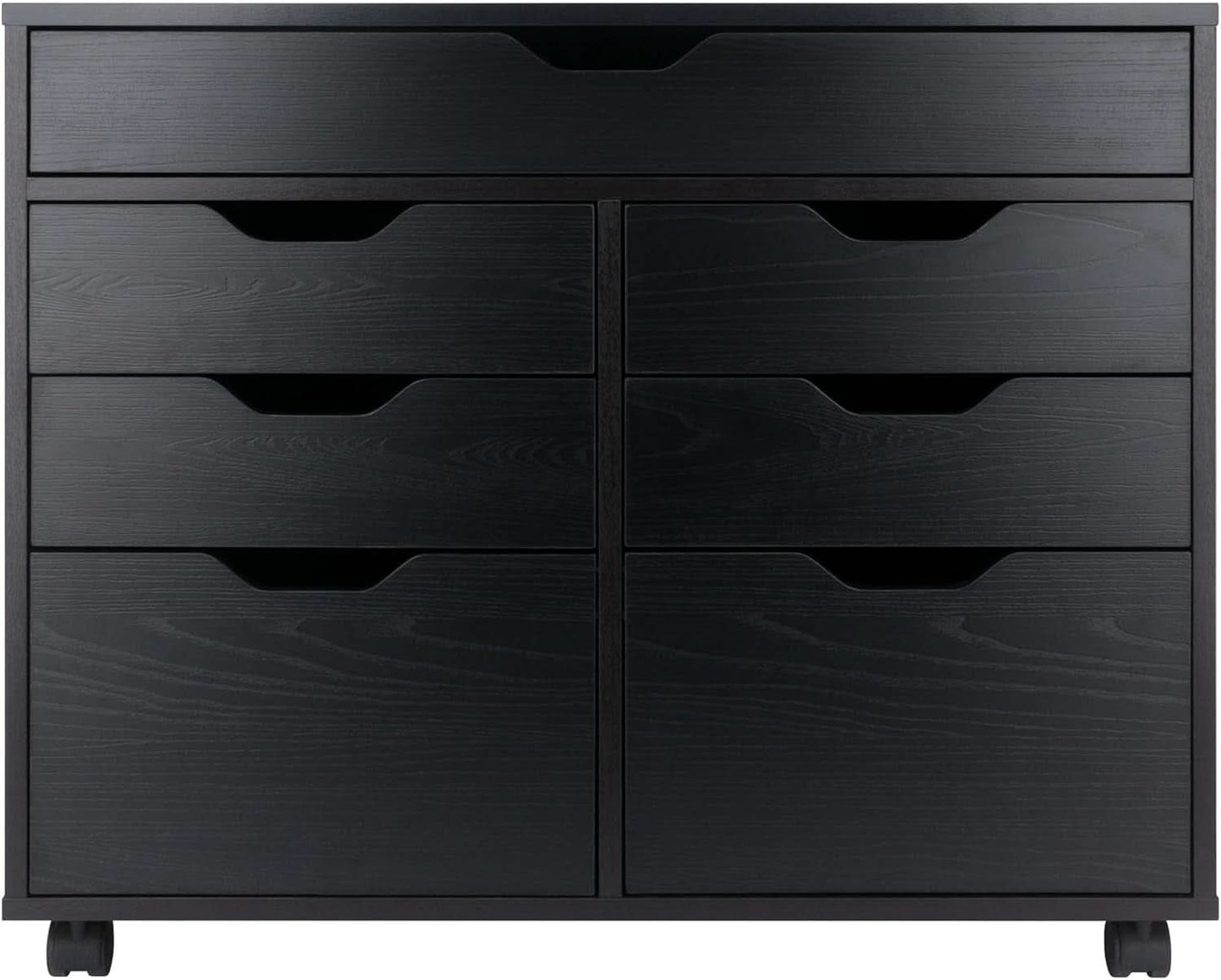 Black Halifax Two Door Storage Cabinet With Four Drawers